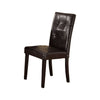 Faux Leather Dining Side Chair In Pine Set Of 2 Dark Brown PDX-F1078