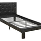 Faux Leather Upholstered Full size Bed With tufted Headboard Black