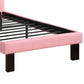 Faux Leather Upholstered Twin size Bed With tufted Headboard Pink PDX-F9417T