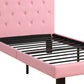 Faux Leather Upholstered Twin size Bed With tufted Headboard Pink PDX-F9417T