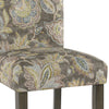 Floral Print Fabric Upholstered Parsons Chair with Wooden Legs Multicolor Set of Two - K6805-A824 KFN-K6805-A824