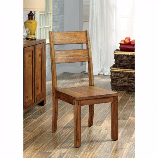 Frontier Rustic Side Chair, Natural Teak Finish, Set of 2 By Casagear Home