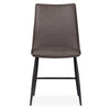 Leather Upholstered Metal Chair with Decorative Top Stitching Latte Brown and Black MSF-9LK266K