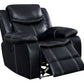 Leatherette Power Recliner With Cup Holders & Storage, Black By Casagear Home
