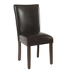 Dining Chair | Armless Parsons | Faux Leather | Brown | Set of 2
