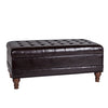 Leatherette Upholstered Wooden Bench with Button Tufted Lift Top Storage, Brown - N6196-E074 By Casagear Home