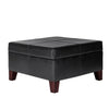 Leatherette Upholstered Wooden Ottoman With Hinged Storage, Black and Brown, Large - K2380-E169 By Casagear Home