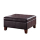 Ottoman | Faux Leather Upholstered | Hinged Storage | Brown | Large