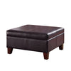 Leatherette Upholstered Wooden Ottoman With Hinged Storage, Brown, Large - K2380-E155 By Casagear Home