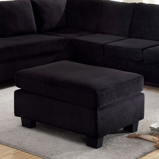 Lomma Contemporary Ottoman, Black Finish By Casagear Home