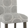 Medallion Pattern Fabric Upholstered Parsons Chair with Wooden Legs Gray and Brown Set of Two - K6805-A832 KFN-K6805-A832