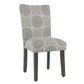Medallion Pattern Fabric Upholstered Parsons Chair with Wooden Legs, Gray and Brown, Set of Two - K6805-A832 By Casagear Home