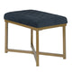 Bench | Metal Frame | Velvet Seat | Button Tufted | Dark Blue Gold