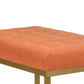 Metal Framed Bench with Button Tufted Velvet Upholstered Seat Orange and Gold - K6958-B200 KFN-K6958-B200