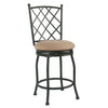 Counter Stool | Metal Frame | Fabric Seat | Designer Back | Beige Black
