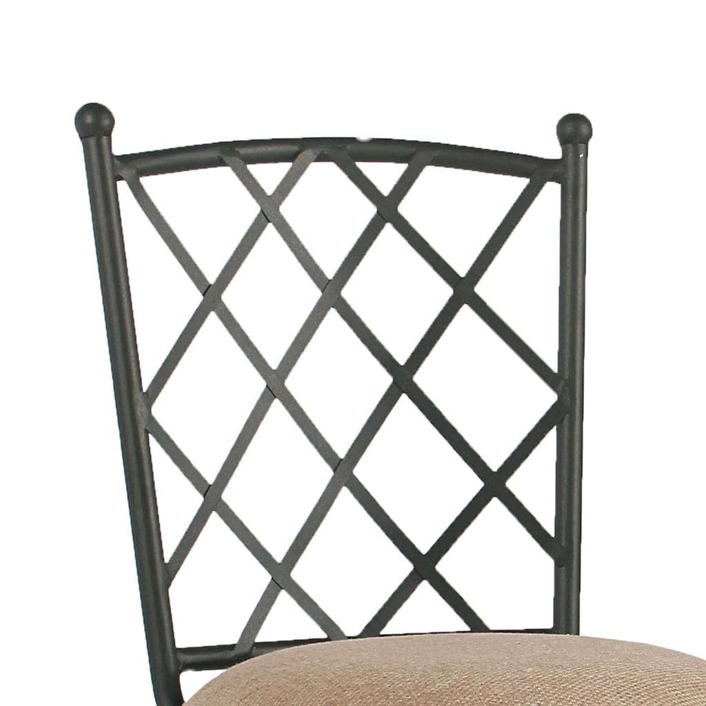 Metal Framed Counter Stool with Fabric Upholstered seat and Designer Back Beige and Black - K4004-24 KFN-K4004-24