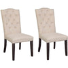 26 Inch Wide Linen Dining Side Chair, Set of 2, Beige