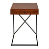 Wooden Sofa Side Table with 1 Drawer and Metal Frame Brown and Black By The Urban Port UPT-242947