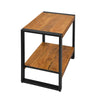 24 Inch Wooden Farmhouse Side Table with Open Compartment Brown and Bronze By The Urban Port UPT-242950