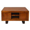 36 Inch Wooden Industrial Coffee Table with Open Compartments and Sled Base Brown By The Urban Port UPT-242958
