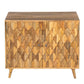 Sideboard with 2 Honeycomb Inlaid Doors and Wooden Frame Natural Brown By The Urban Port UPT-262406