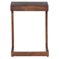 C Shaped Side Table with Wooden Frame Brown By The Urban Port UPT-262410