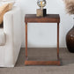 26 Inch Handcrafted Mango Wood Side End Table, Open Design Base, Dark Brown By The Urban Port