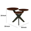 Modern Side Table with 3 Tier Wooden Top and Boomerang Legs Brown and Black By The Urban Port UPT-263263