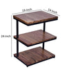 Industrial End Table with 3 Tier Wooden Shelves and Metal Frame Brown and Black By The Urban Port UPT-263597