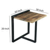 Industrial End Table with Wooden Rectangular Top and Metal Frame Brown and Black By The Urban Port UPT-263765