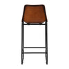 Armless Accent Chair with Tufted Leatherette Seat and Metal Frame Tan Brown and Black By The Urban Port UPT-263781