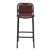 Bar Chair with Leatherette Seating and Metal Frame Brown and Black By The Urban Port UPT-263783