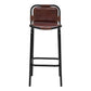 Bar Chair with Leatherette Seating and Metal Frame Brown and Black By The Urban Port UPT-263783