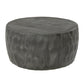 33 Inch Wooden Round Drum Coffee Table with Geometric Carved Pattern Gray By The Urban Port UPT-270557