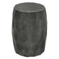 Round End Table with Geometric Carved Pattern and Wooden Frame Gray By The Urban Port UPT-270558