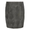 Round End Table with Geometric Carved Pattern and Wooden Frame Gray By The Urban Port UPT-270558