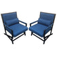 Upholstered Armchair Accent chair with Wood Frame Set of 2 Blue and Black By The Urban Port UPT-270568