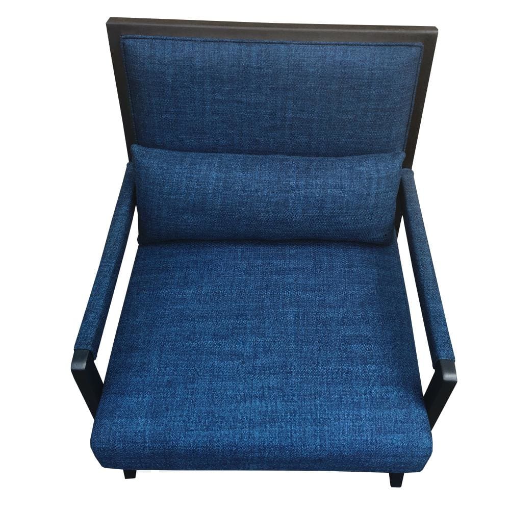 Upholstered Armchair Accent chair with Wood Frame Set of 2 Blue and Black By The Urban Port UPT-270568
