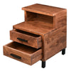 22 Inch Acacia Wood Nightstand Bedside Table with 2 Drawers and Open Cubby Walnut Brown By The Urban Port UPT-272520