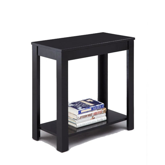 Minimalistic  designed Wooden Chairside Table, Black By Casagear Home