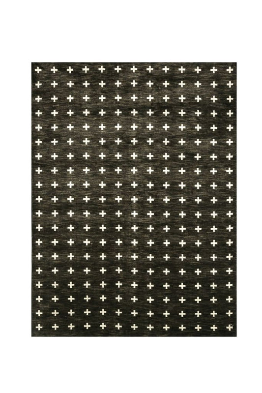 Modern Nylon Area Rug With Latex Backing, Small, Black and Cream By Casagear Home