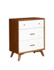 Modern Style Wooden Chest With Three Drawers and Flared Legs Brown and White - 999-04 APF-999-04