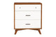Modern Style Wooden Chest With Three Drawers and Flared Legs, Brown and White - 999-04 By Casagear Home