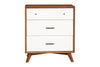Modern Style Wooden Chest With Three Drawers and Flared Legs, Brown and White - 999-04 By Casagear Home