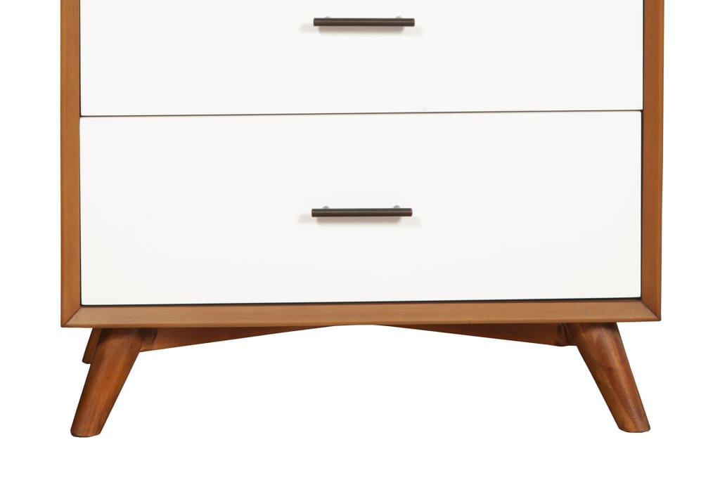 Modern Style Wooden Chest With Three Drawers and Flared Legs Brown and White - 999-04 APF-999-04