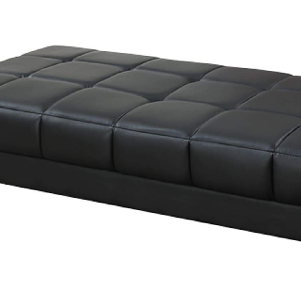 Modish Bonded Leather Ottoman In Black PDX-F7228