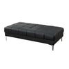 Ottoman | Modish Style | Bonded Leather Upholstery | Black