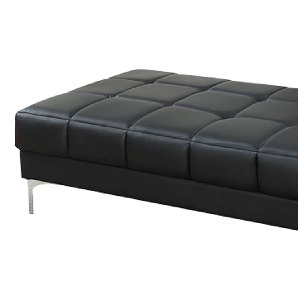 Modish Bonded Leather Ottoman In Black PDX-F7228
