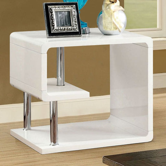 Ninove I Contemporary Style End Table, White By Casagear Home