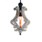 Perth Wooden Chandelier With Metal Chain And One Bulb Holder White ABH-35539